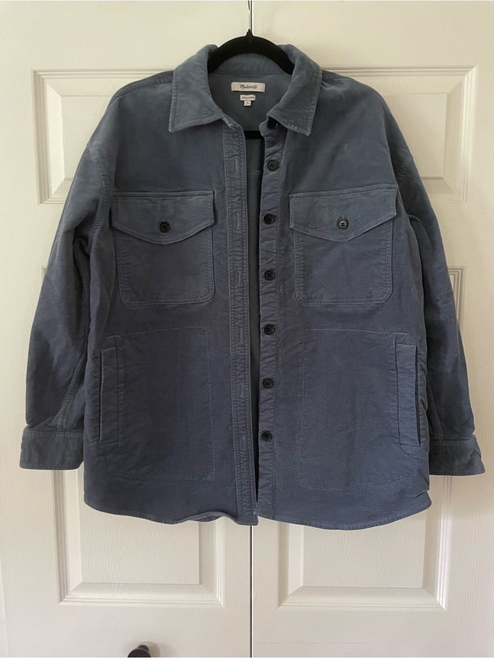 Madewell Women's Slate Blue Button-Up Shirt Jacket